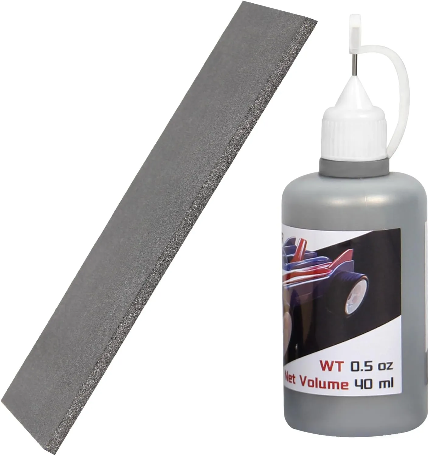 Pinewood Weights Kit-1 Pc 3 OZ Adhesive Stick-on Flexible Weights Tape Can be Cut with Scissors and 1 Pc 40ML Graphite Lubricant Powder for Derby Car