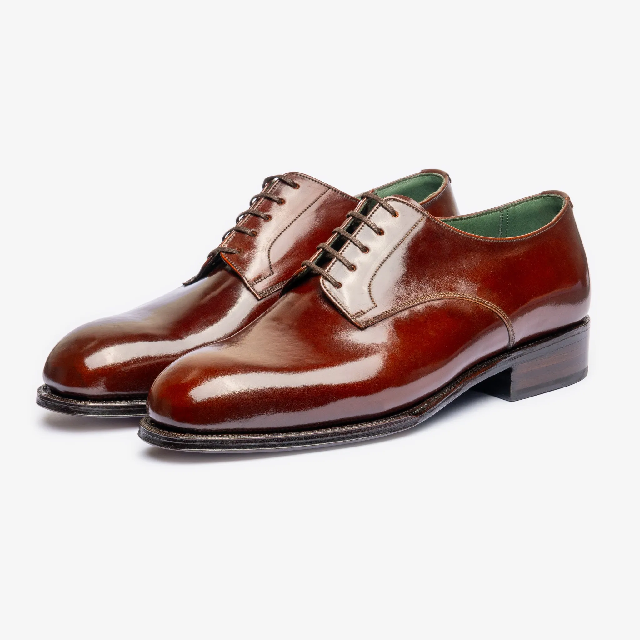 Plain Derby - Bordo Shell Cordovan - Char Last