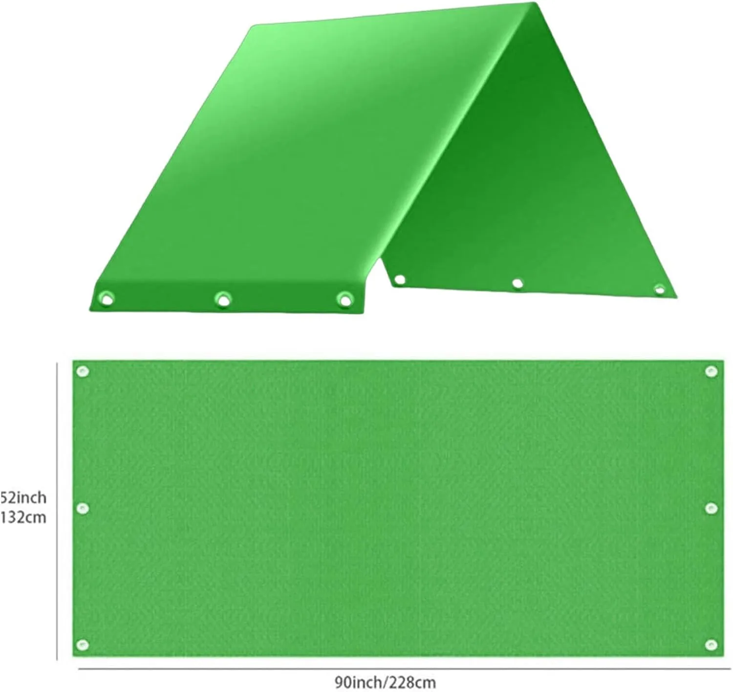 Playground Tarp Canopy Replacement, Outdoor Swing Covers Waterproof,Rainproof Waterproof UV Protection Awning for Playset (Green)