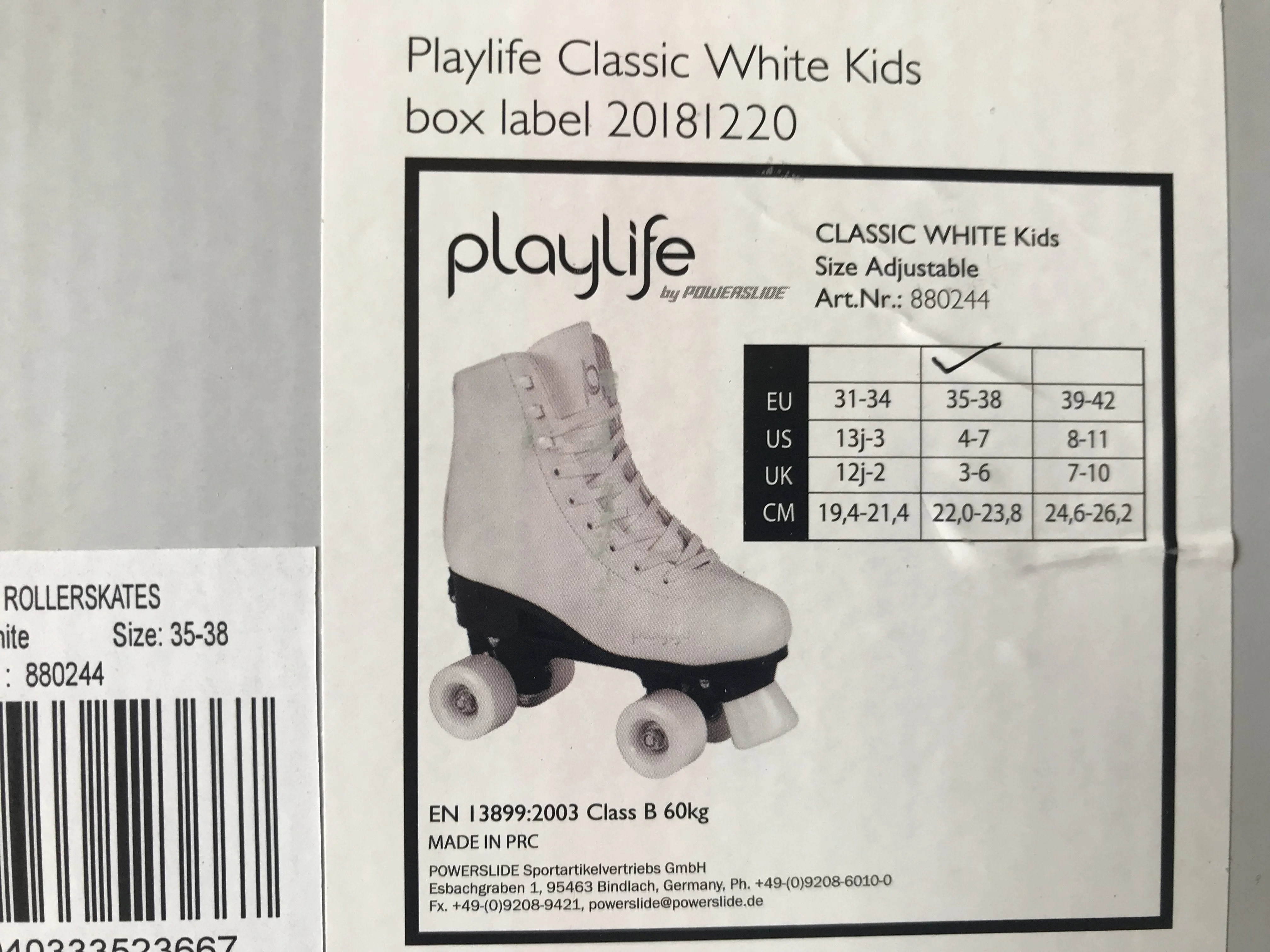 PlayLife Classic Marble Adjustable Roller Skates