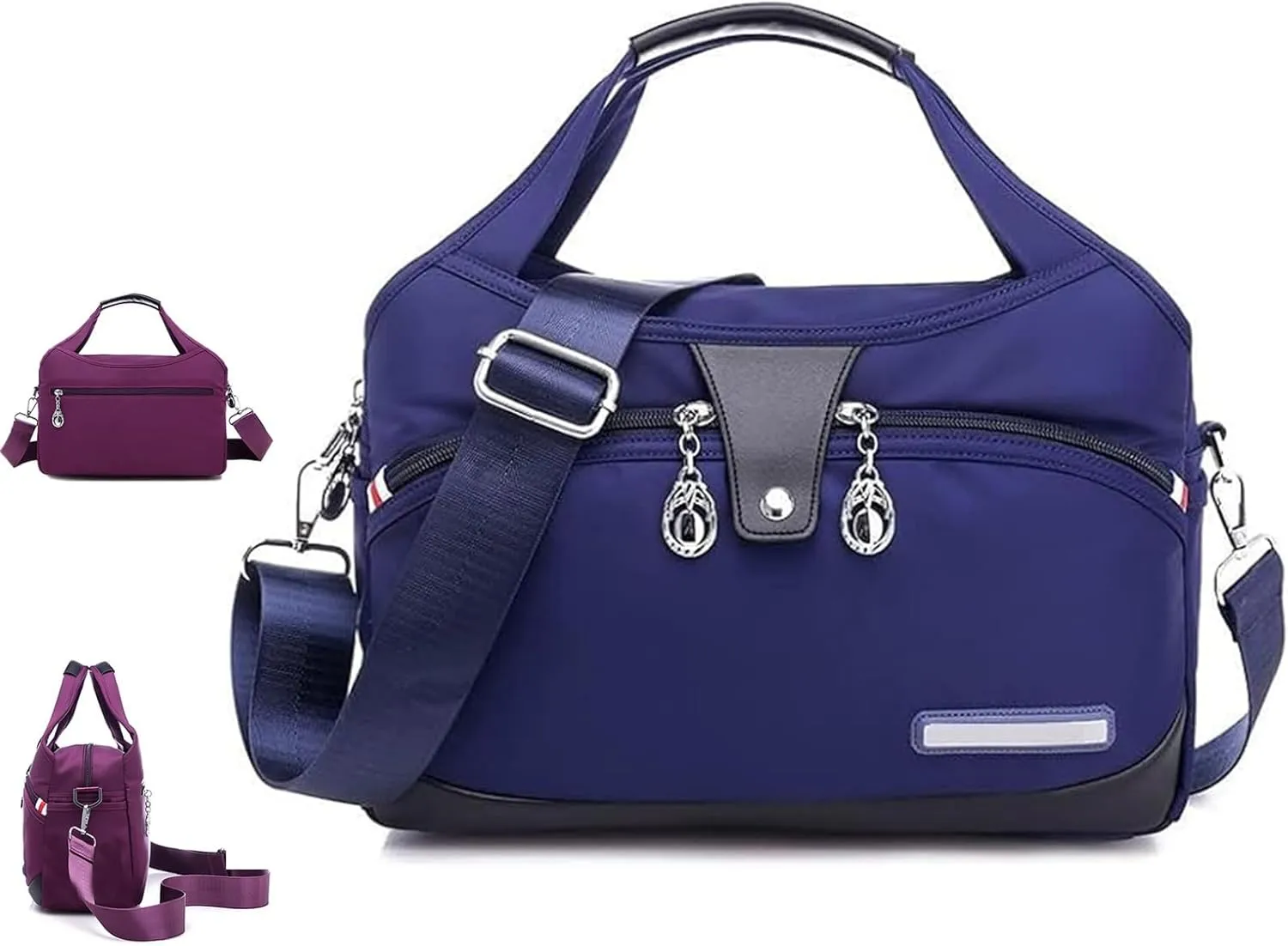 Pleteffect Soft Side Lightweight Tote Bag, Blaciokamith Purses, Multi-Pocket Fashion Waterproof Anti-Theft Handbag Crossbody