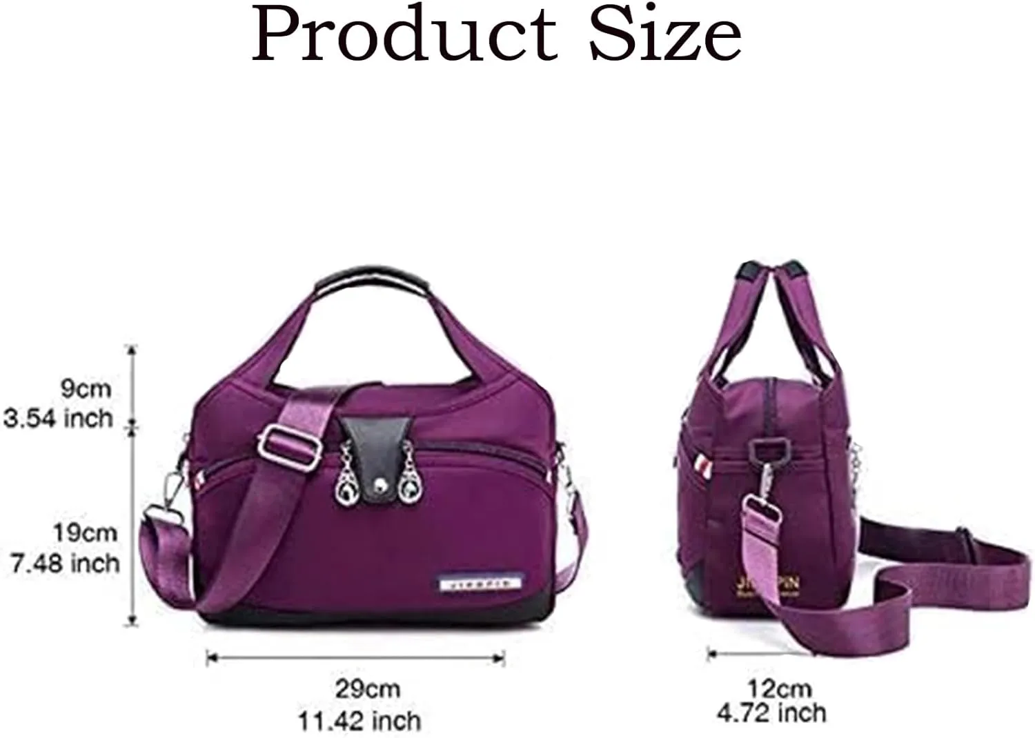 Pleteffect Soft Side Lightweight Tote Bag, Blaciokamith Purses, Multi-Pocket Fashion Waterproof Anti-Theft Handbag Crossbody