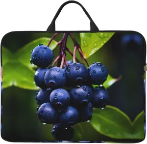 Plump Blueberries Patterned Laptop Sleeve (16.5x12.2 inches), Anti-Collision Protective Shell, Portable Handheld Design