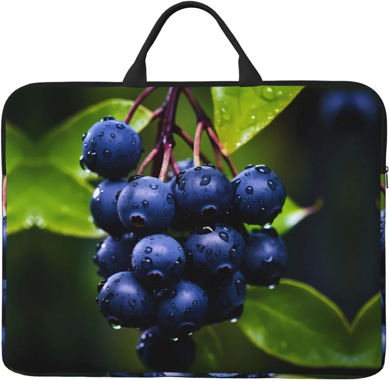 Plump Blueberries Patterned Laptop Sleeve (16.5x12.2 inches), Anti-Collision Protective Shell, Portable Handheld Design