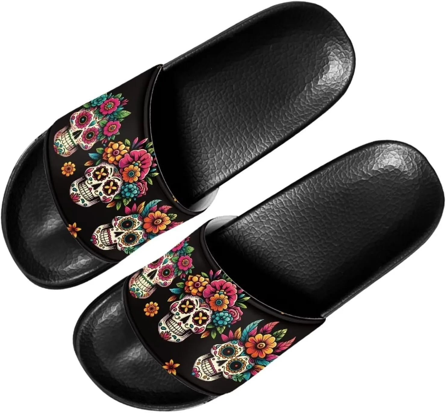 Pool Sandals Women Non Slip Slip on Sandals Women Comfortable Black