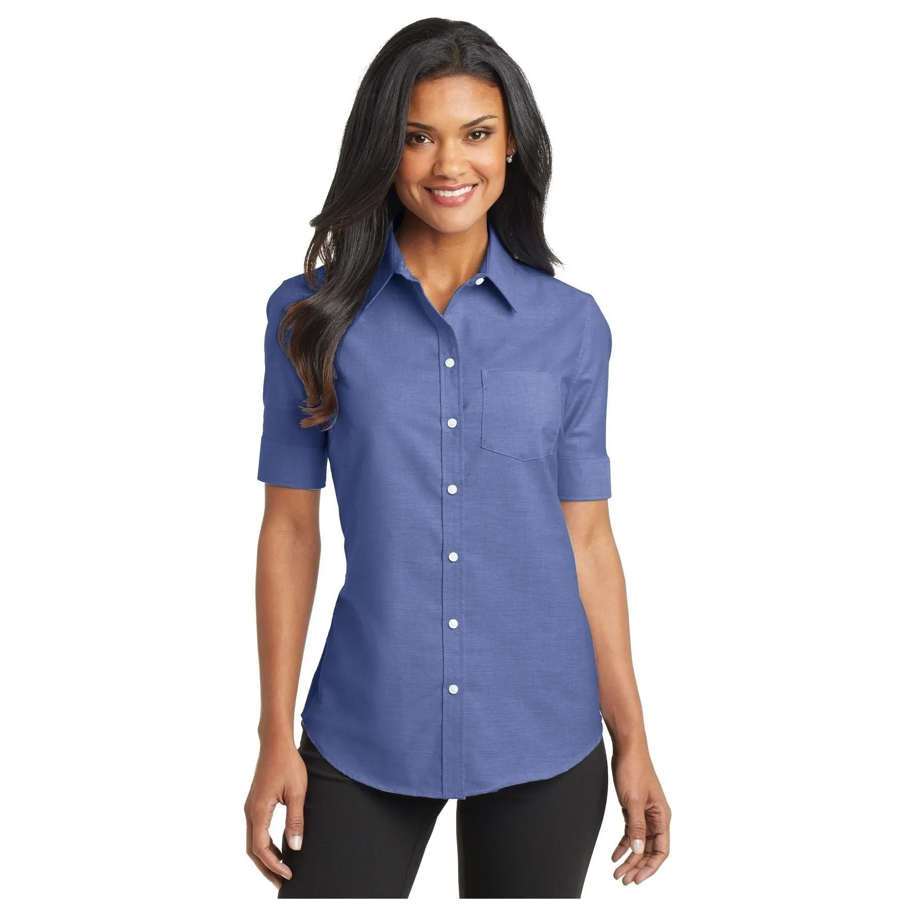Port Authority ®  Women's Short Sleeve SuperPro ™  Oxford Shirt. L659 - Port Authority L659