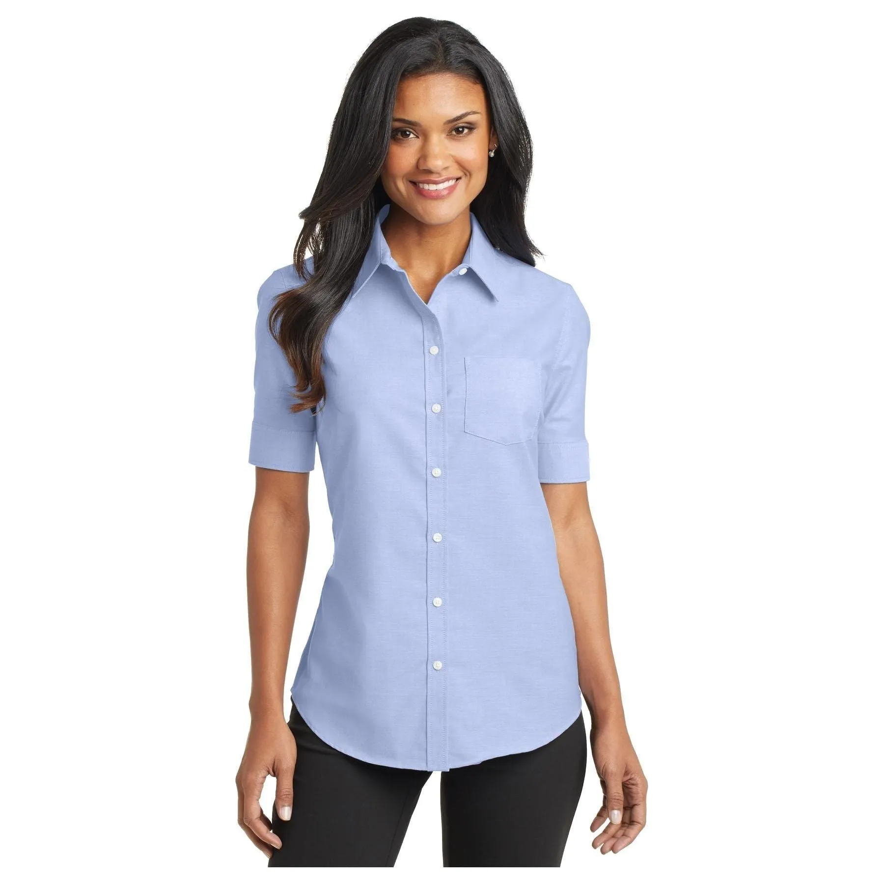 Port Authority ®  Women's Short Sleeve SuperPro ™  Oxford Shirt. L659 - Port Authority L659