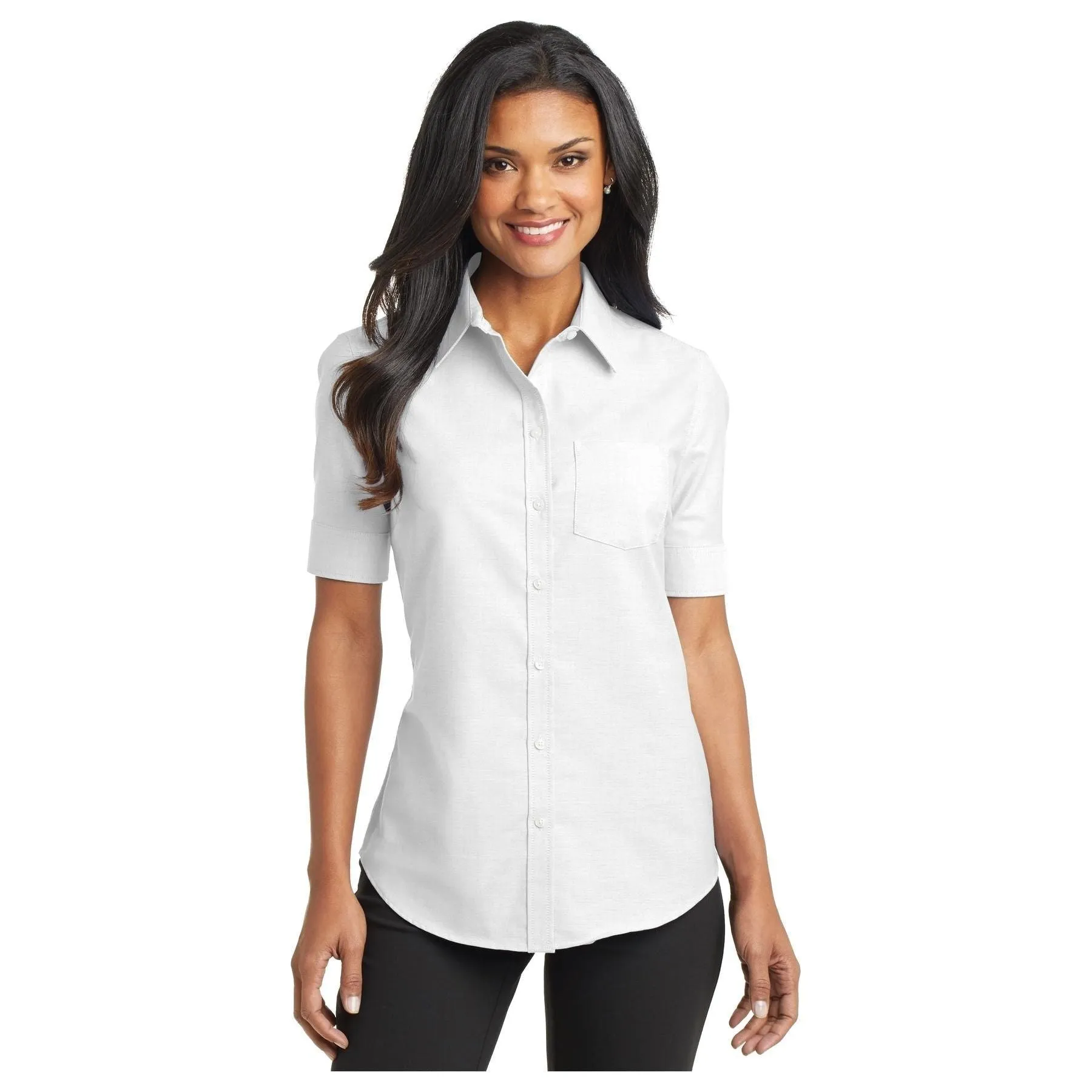 Port Authority ®  Women's Short Sleeve SuperPro ™  Oxford Shirt. L659 - Port Authority L659