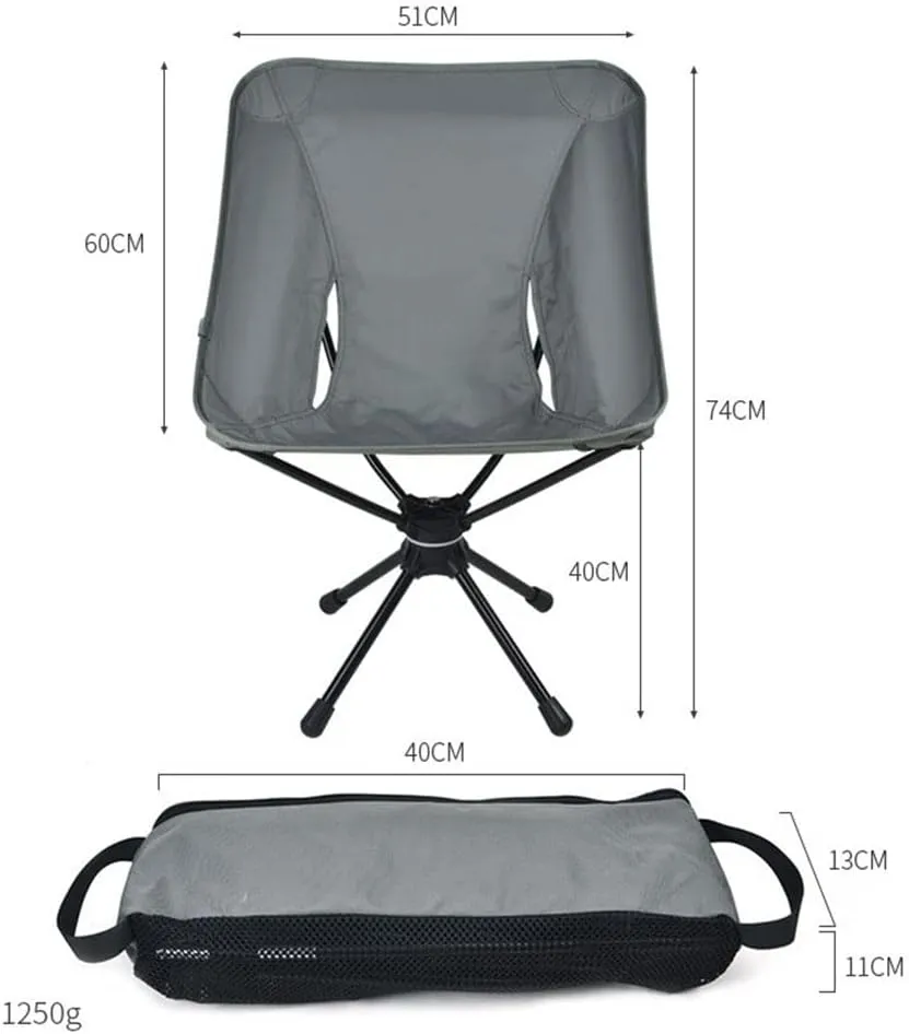 Portable Camping Chair, Collapsible Backpacking Chair Beach Chair with Carry Bag for Outdoor Hiking Fishing Picnic (Gray)