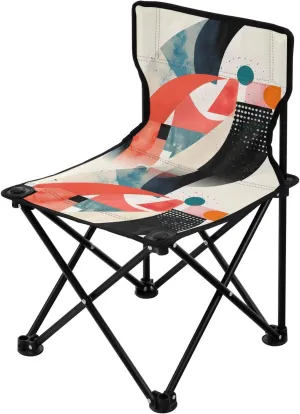 Portable Camping Folding Chairs Foldable Chair Small Geometric Abstract 3 Lightweight Backpacking Outdoor Outside Fishing