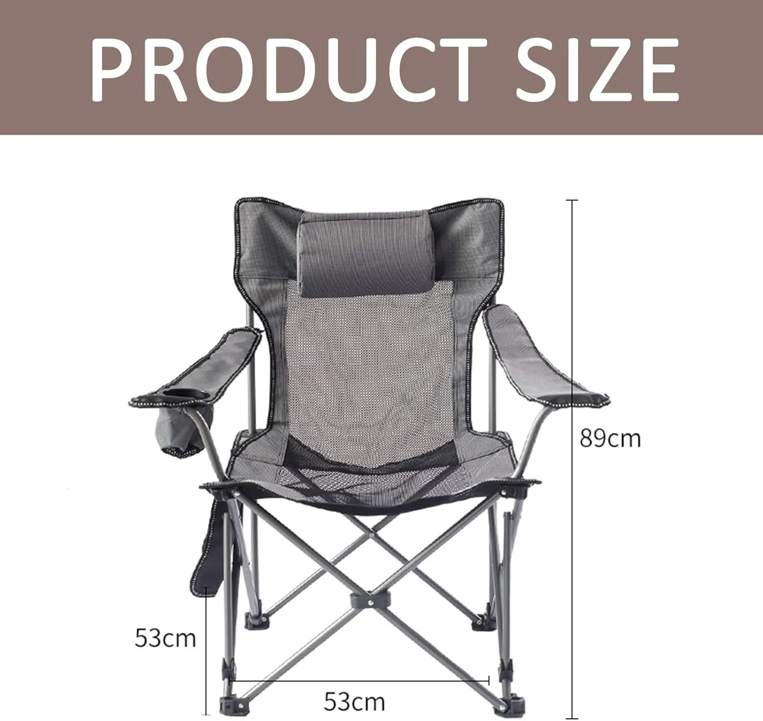 Portable Chairs for Adults 120kg Beach Chairs High Off Ground Reclining, Folding Camping Chair with Carrying Bag,A