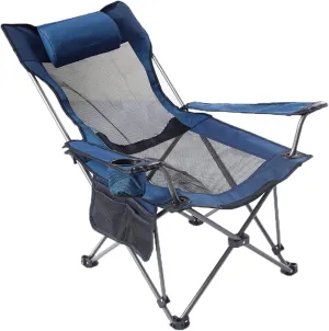 Portable Chairs for Adults 120kg Beach Chairs High Off Ground Reclining, Folding Camping Chair with Carrying Bag,A