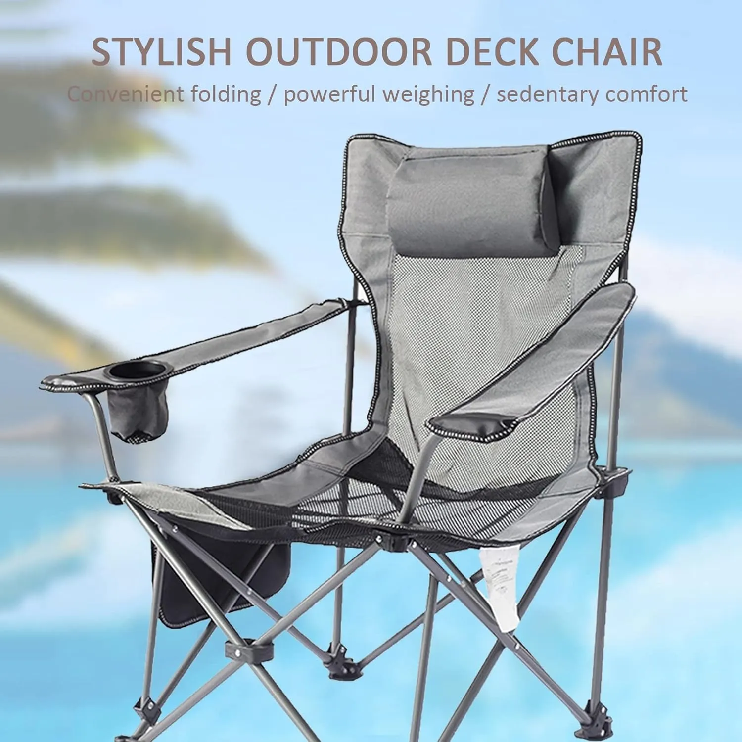 Portable Chairs for Adults 120kg Beach Chairs High Off Ground Reclining, Folding Camping Chair with Carrying Bag,A