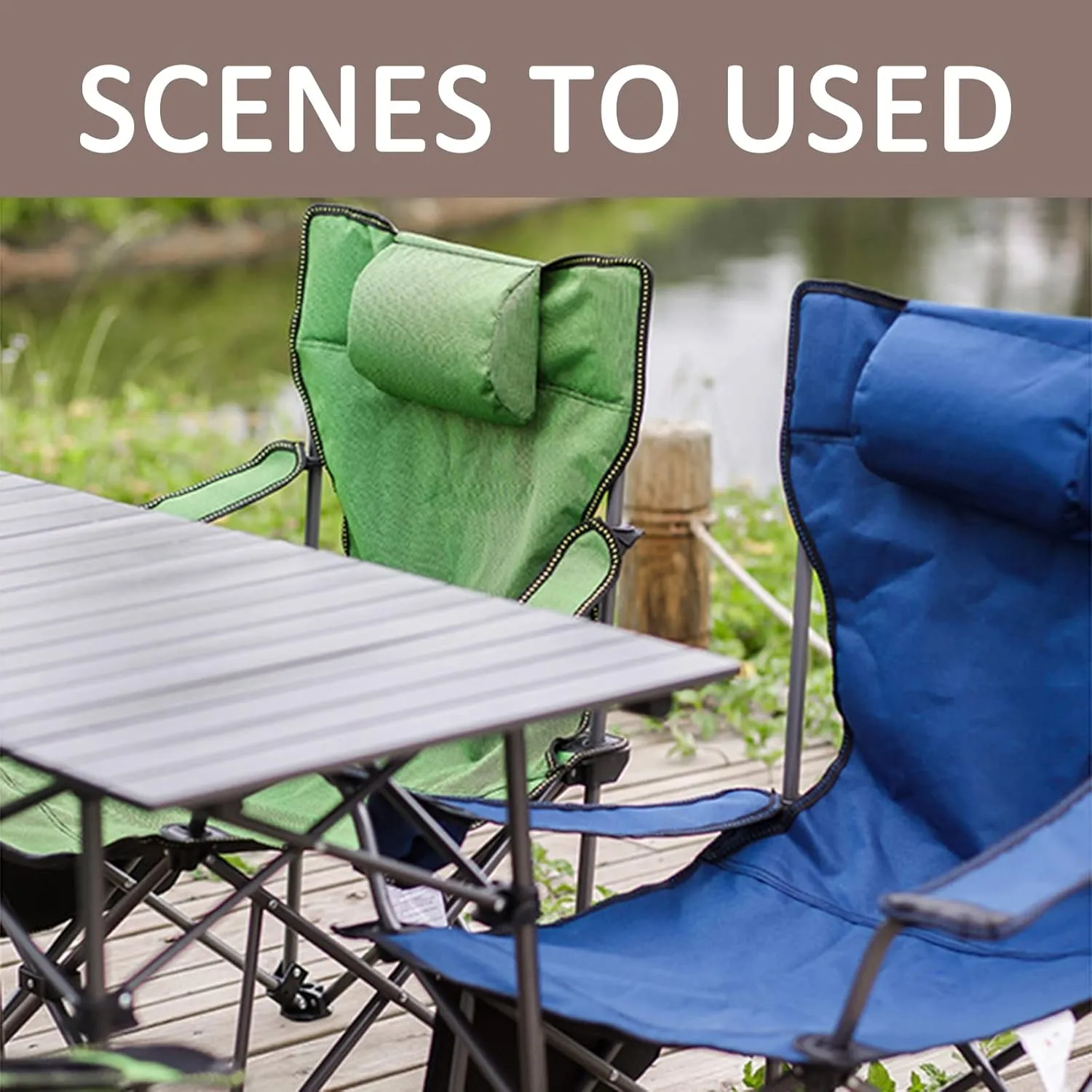 Portable Chairs for Adults 120kg Beach Chairs High Off Ground Reclining, Folding Camping Chair with Carrying Bag,A