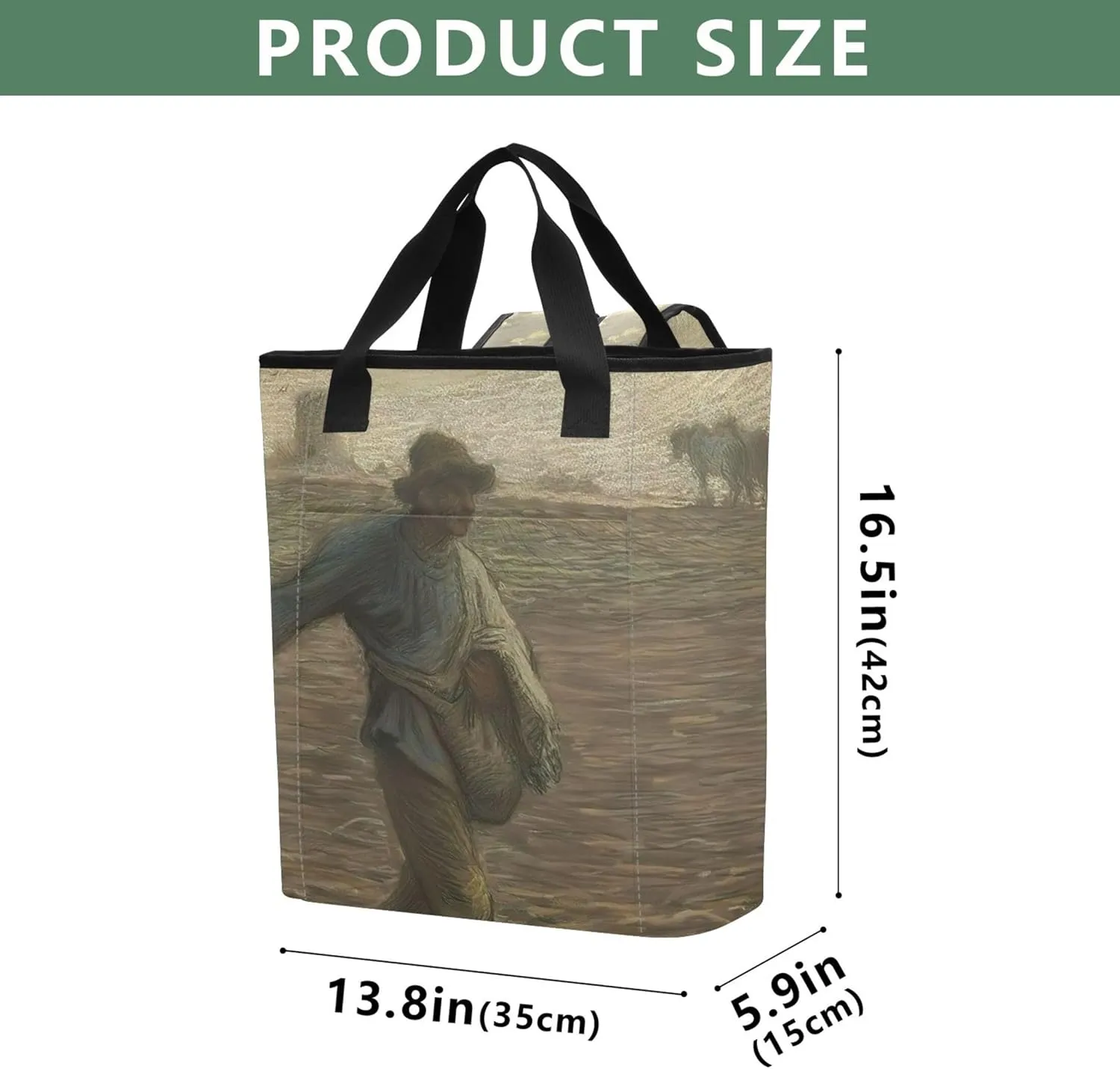 Portable Cooler Bag Francois Millet Sower Prints Leakproof Cooler Bag Waterproof 36 Cans Soft Insulated Tote Backpack for Travel