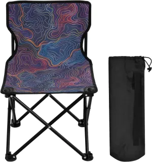 Portable Folding Camping Chair with Carrying Bag Lines Lightweight Folding Chair Perfect for Camping, Tailgates, Beach, and Sports