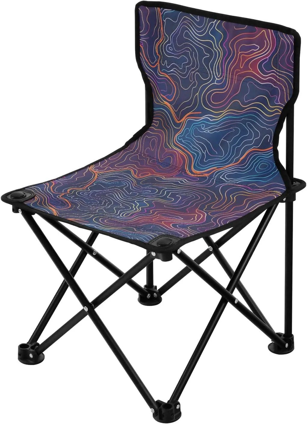 Portable Folding Camping Chair with Carrying Bag Lines Lightweight Folding Chair Perfect for Camping, Tailgates, Beach, and Sports
