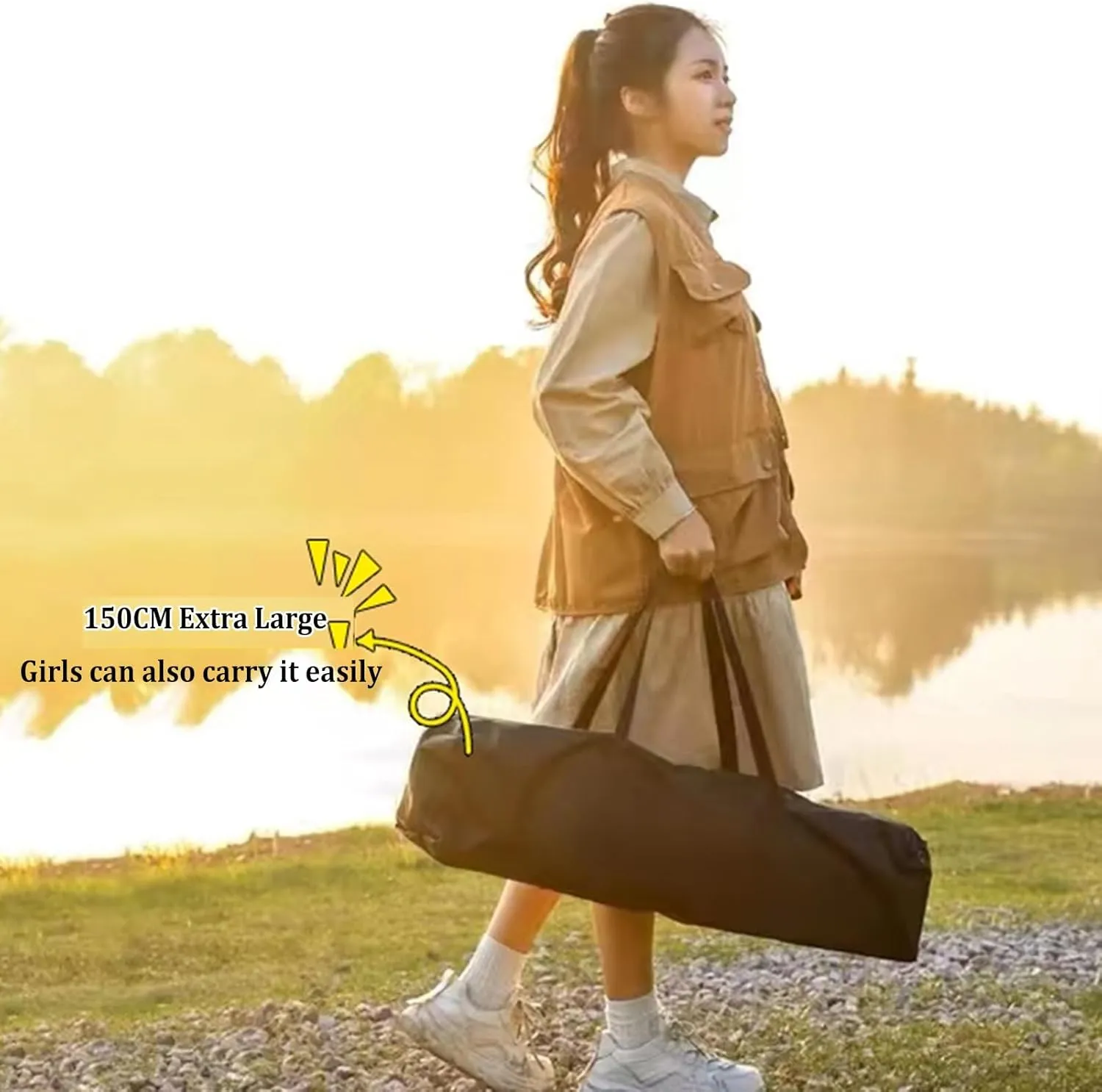Portable Picnic Table Aluminum Alloy Lightweight Roll Table with Easy Carry Bag for Outdoor Cooking, Beach, Picnic