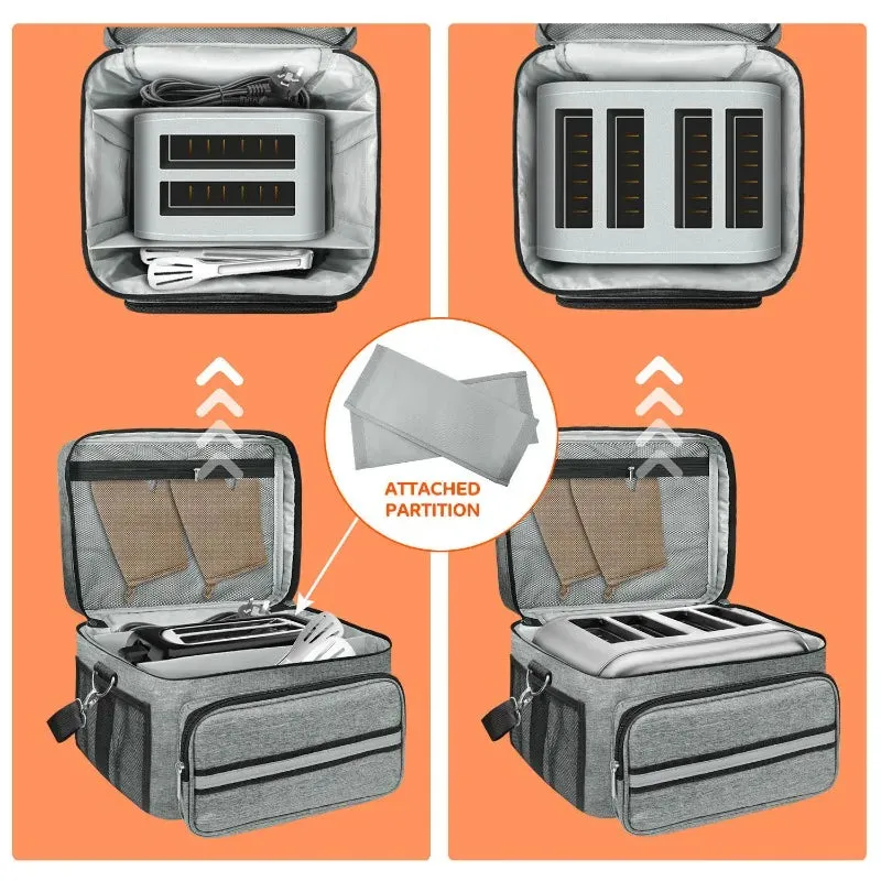 Portable Zipper Toaster Storage Bag Fits 4 Pieces 32 X 30 X 20 Cm