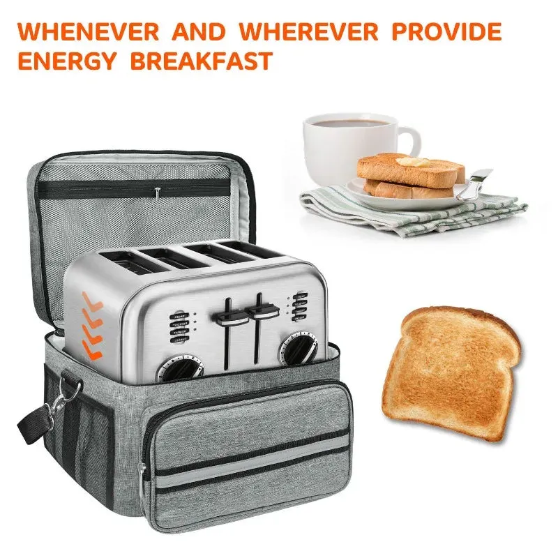 Portable Zipper Toaster Storage Bag Fits 4 Pieces 32 X 30 X 20 Cm