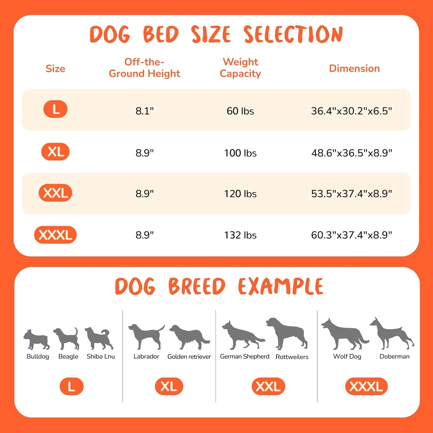 PRAISUN XXL Outdoor Dog Bed, Elevated Dog Bed with Durable Oxford Fabric, Textilene Mesh, Metal Frame for Indoors, Outdoors, Lawn, Dark Grey