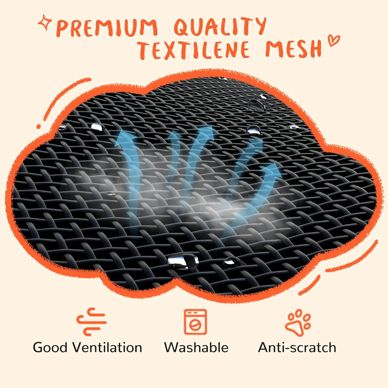 PRAISUN XXL Outdoor Dog Bed, Elevated Dog Bed with Durable Oxford Fabric, Textilene Mesh, Metal Frame for Indoors, Outdoors, Lawn, Dark Grey