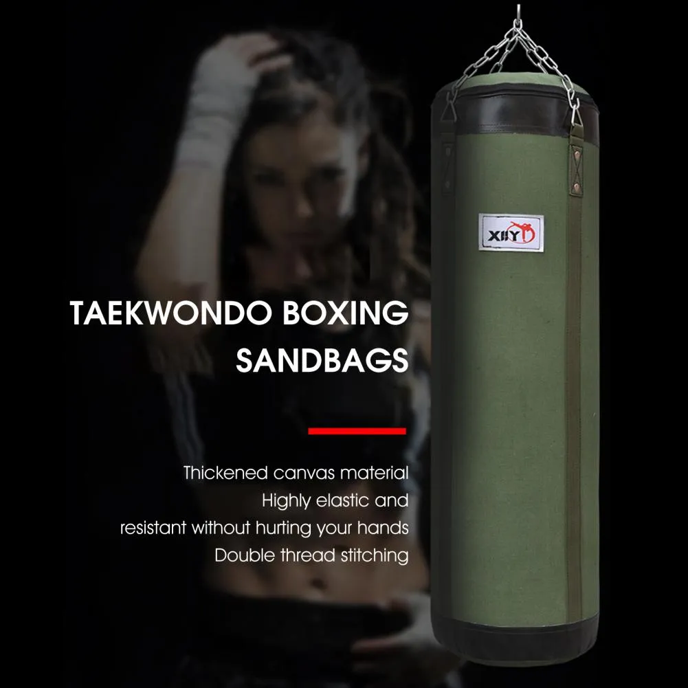 Premium PVC Boxing Sandbag – Durable Hanging Punching Bag for Indoor & Outdoor Training – Oxford Cloth & Sponge Material – Available in 60/80/100cm Sizes – Includes Chain for Secure Mounting
