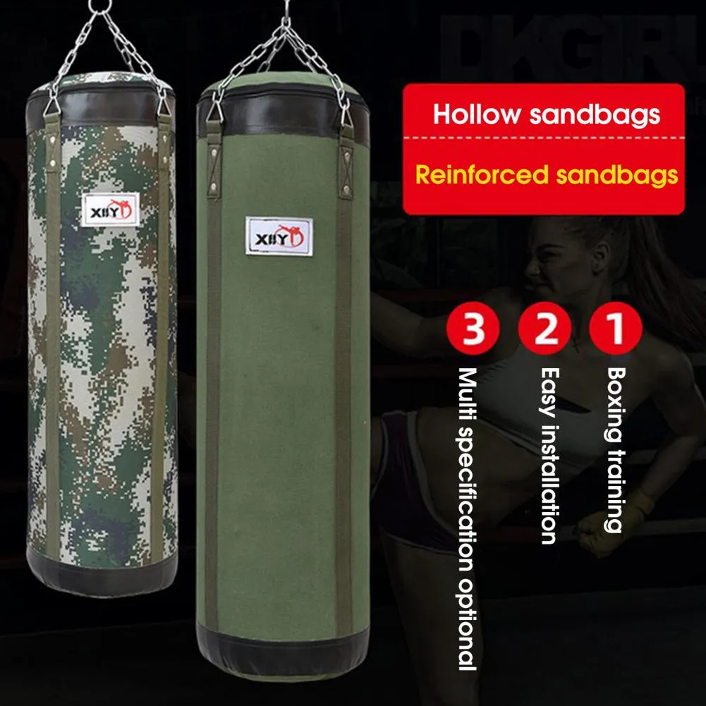 Premium PVC Boxing Sandbag – Durable Hanging Punching Bag for Indoor & Outdoor Training – Oxford Cloth & Sponge Material – Available in 60/80/100cm Sizes – Includes Chain for Secure Mounting