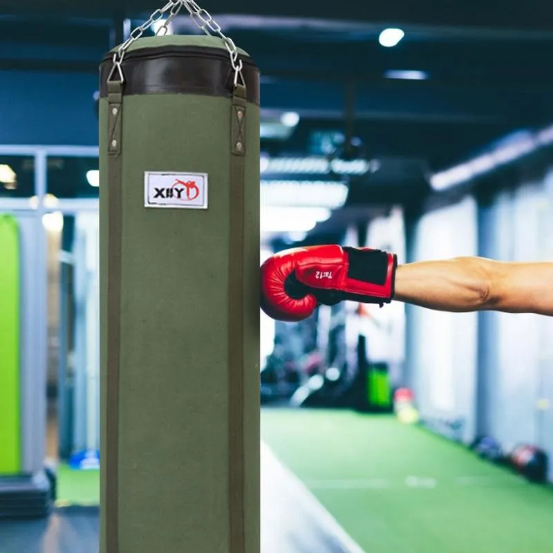 Premium PVC Boxing Sandbag – Durable Hanging Punching Bag for Indoor & Outdoor Training – Oxford Cloth & Sponge Material – Available in 60/80/100cm Sizes – Includes Chain for Secure Mounting