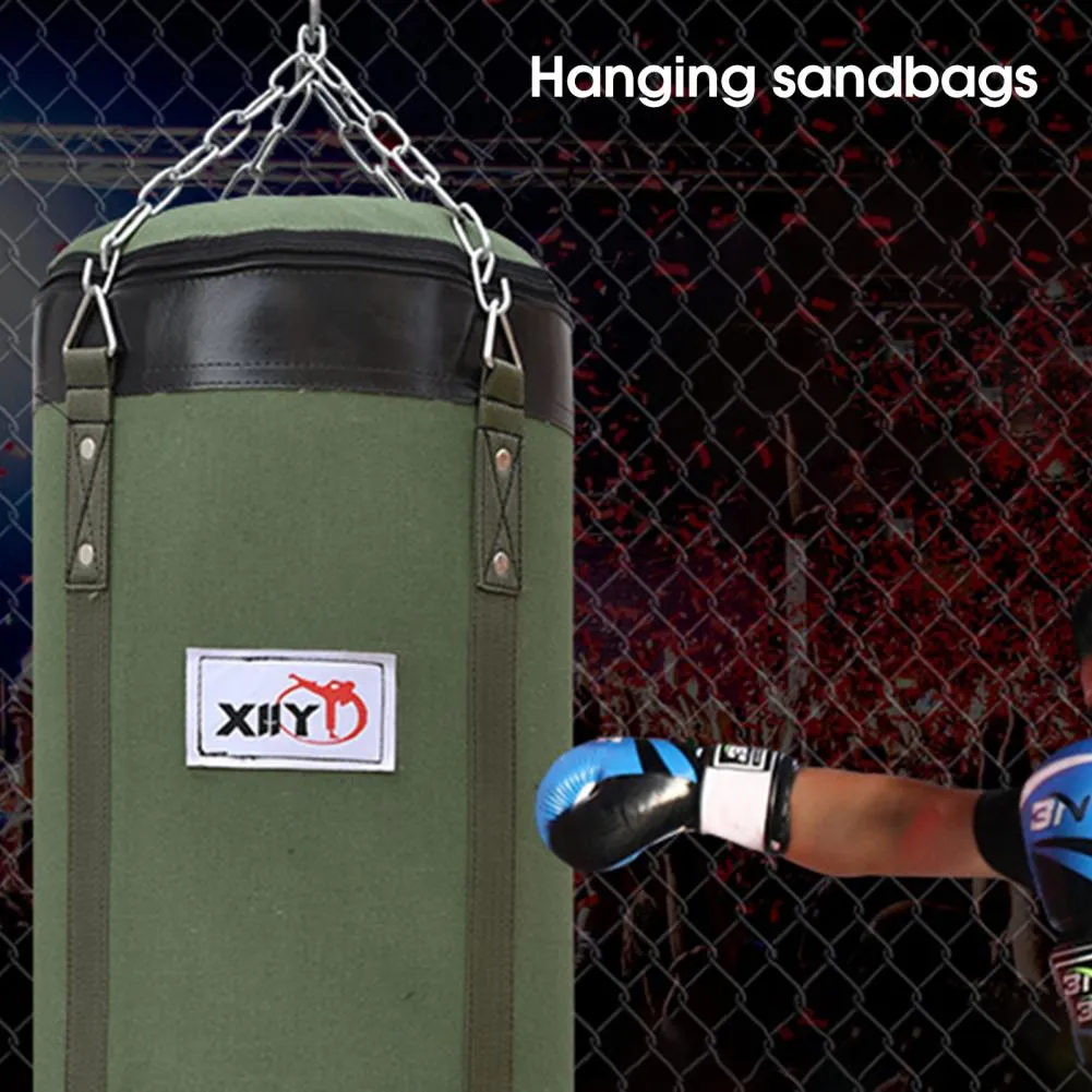Premium PVC Boxing Sandbag – Durable Hanging Punching Bag for Indoor & Outdoor Training – Oxford Cloth & Sponge Material – Available in 60/80/100cm Sizes – Includes Chain for Secure Mounting