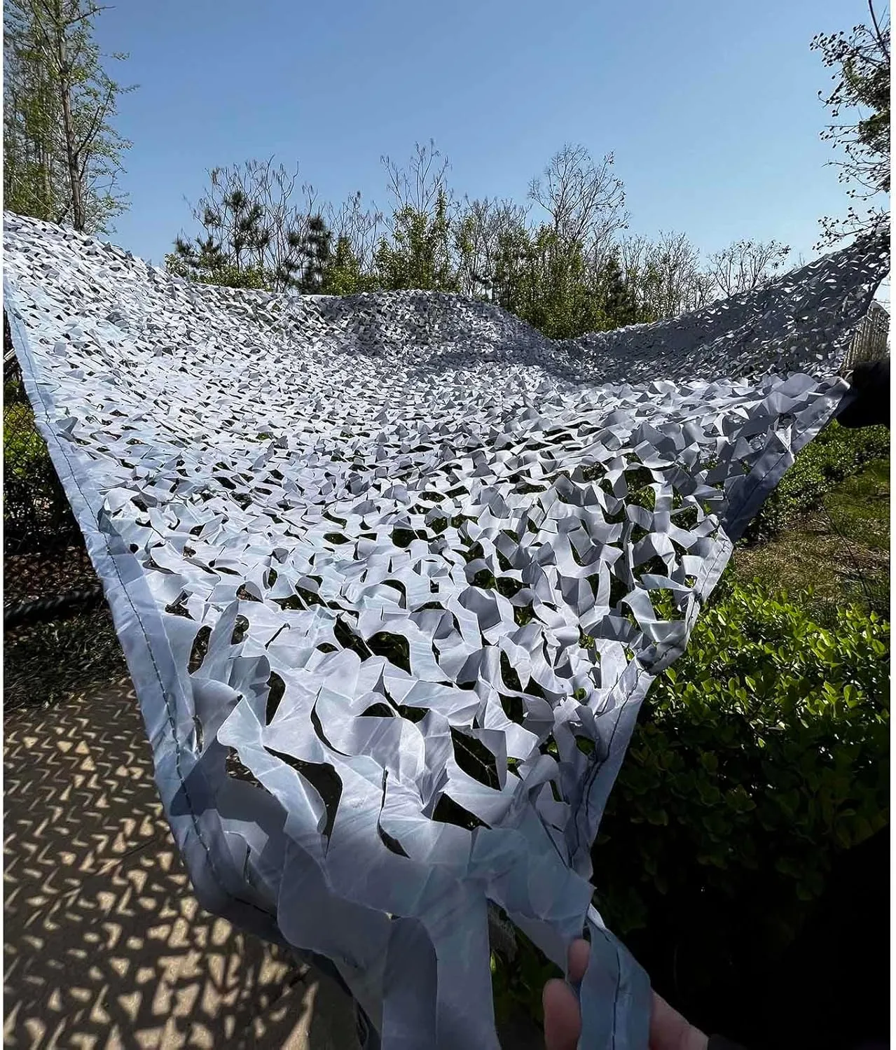 Professional Camouflage Net,Tear-Resistant Sunshade Net,3m4m5m6m7m8m9m10m Woodland Military Camo Netting, Gray Sunscreen Blinds Thickened Oxford Cloth,Grey-2x5m(6.6 * 16.4ft)
