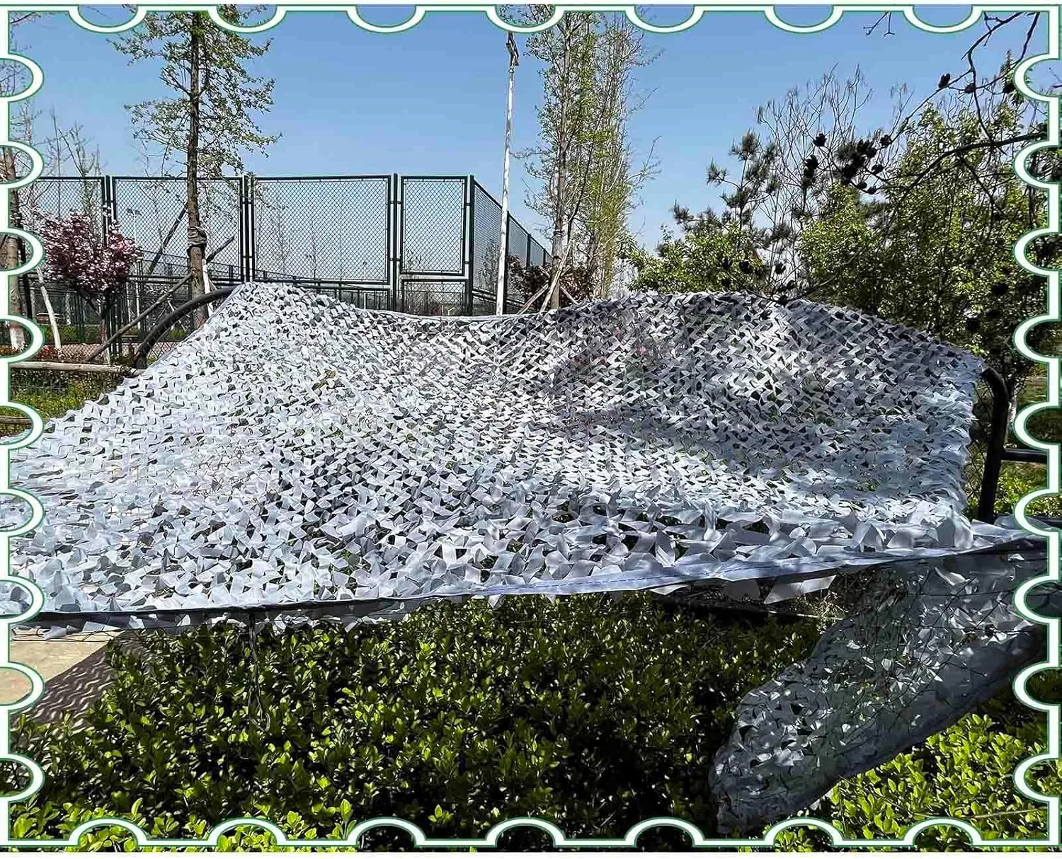 Professional Camouflage Net,Tear-Resistant Sunshade Net,3m4m5m6m7m8m9m10m Woodland Military Camo Netting, Gray Sunscreen Blinds Thickened Oxford Cloth,Grey-2x5m(6.6 * 16.4ft)