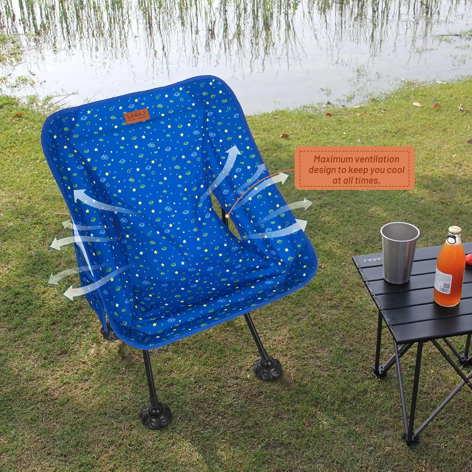 Protable Lightweight Chair for Youth, Compact Folding Size 15.7“×4.7", Only Weights 2.6lbs, 600D Oxford Fabric, Durable Aluminum Alloy Frame, Easy to Storage & Carry(Blue)