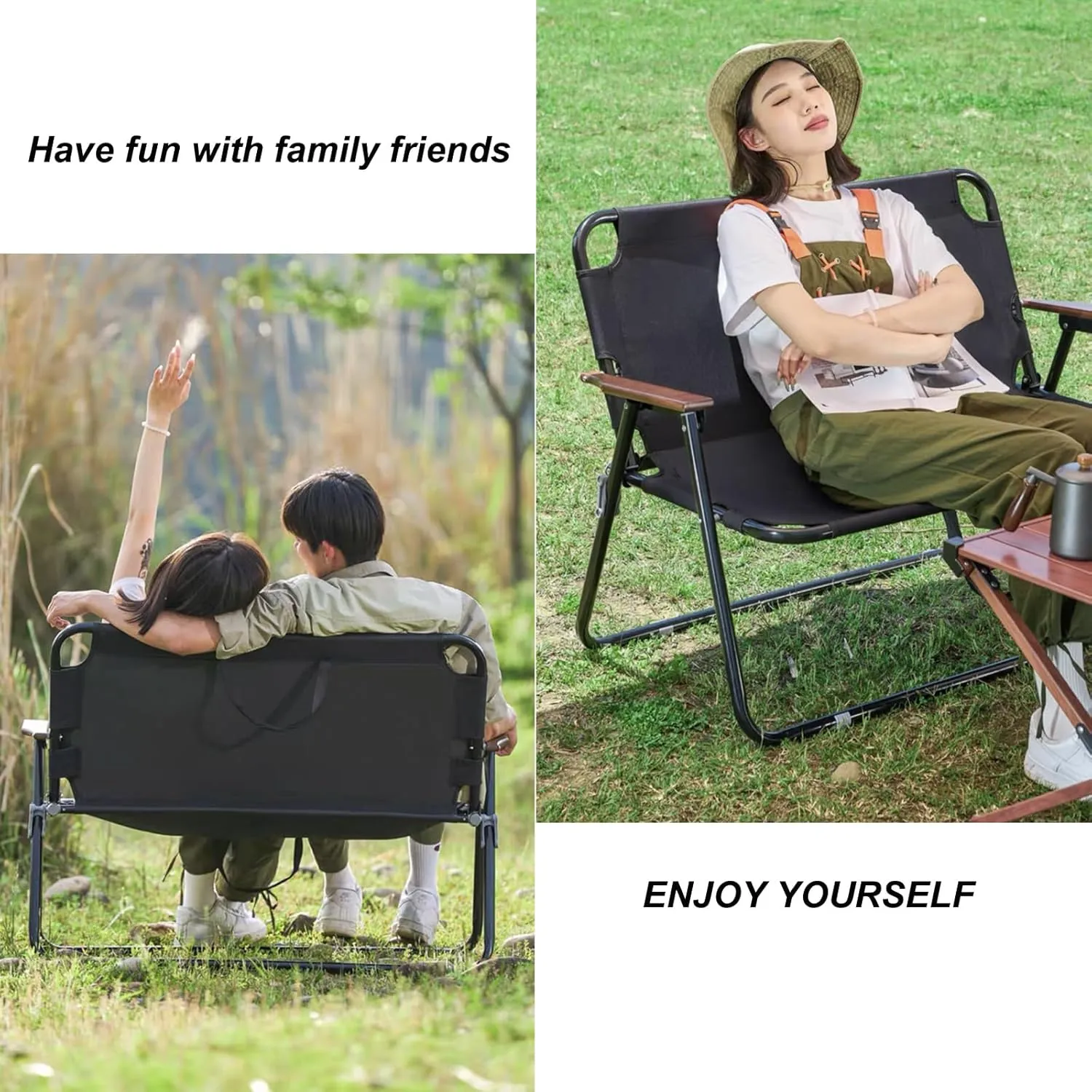 ptlsy Camping Chair with Adjustable Shade Canopy, Portable Folding Chair for Adults, Heavy Duty Outdoor Sports, Beach, Camping, Fishing - Phone & Cup Holder, Cooler Bag, Supports 330LBS