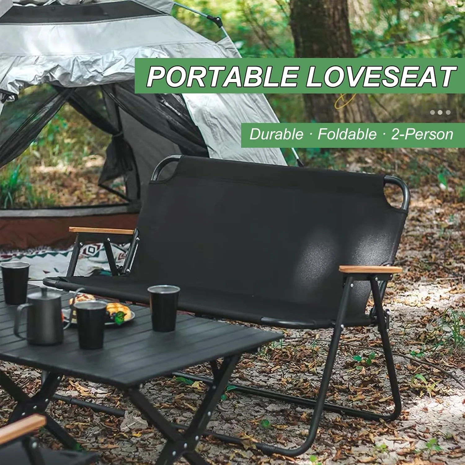 ptlsy Camping Chair with Adjustable Shade Canopy, Portable Folding Chair for Adults, Heavy Duty Outdoor Sports, Beach, Camping, Fishing - Phone & Cup Holder, Cooler Bag, Supports 330LBS
