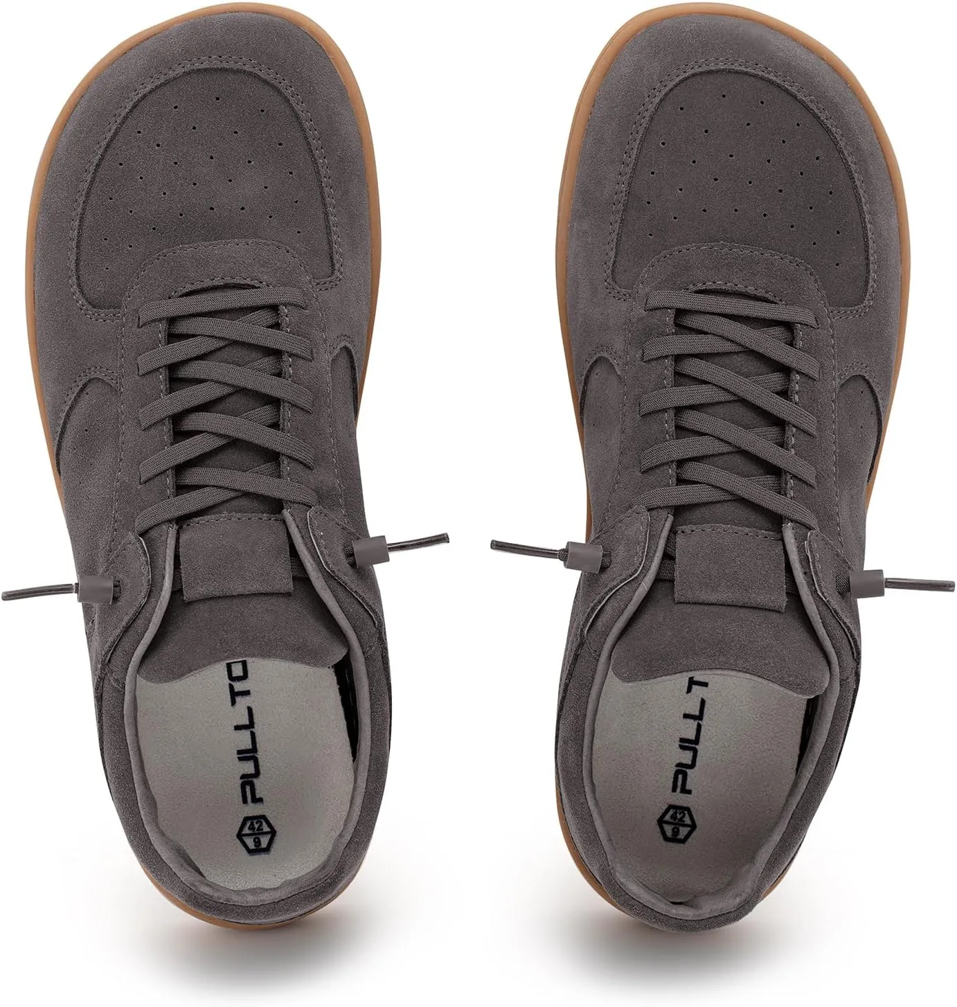 Pulltop Barefoot Wide Toe Box Shoes for Men - Minimalist Barefoot Dress Shoes Sneakers Zero Drop Slip on Walking Non Slip Shoes for Men