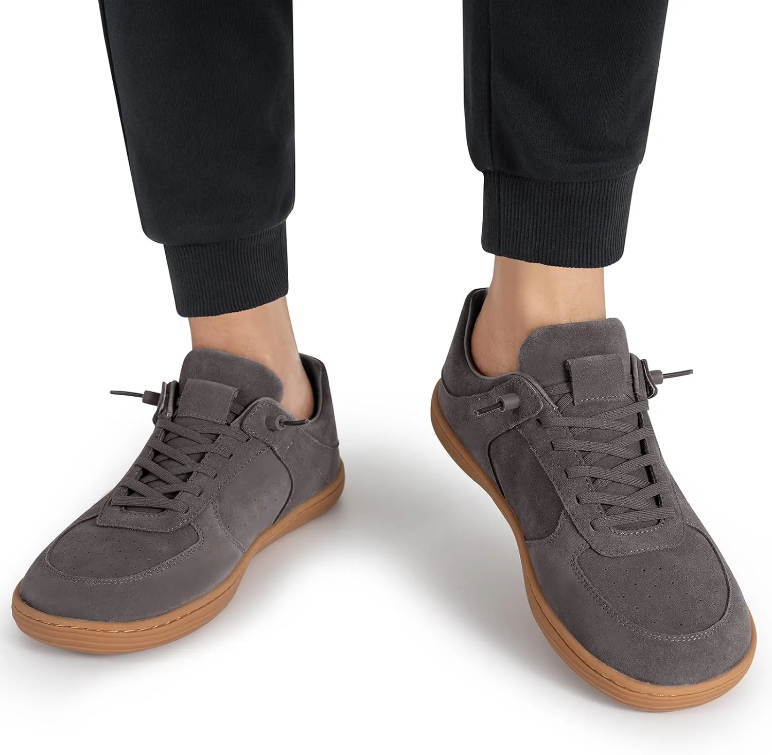 Pulltop Barefoot Wide Toe Box Shoes for Men - Minimalist Barefoot Dress Shoes Sneakers Zero Drop Slip on Walking Non Slip Shoes for Men