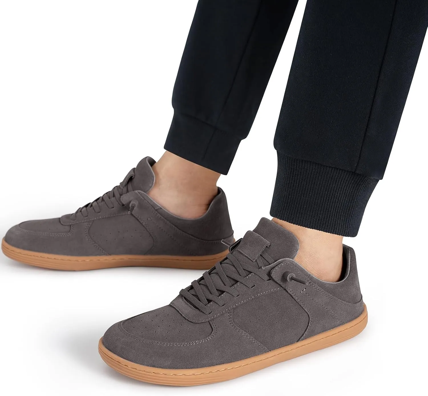 Pulltop Barefoot Wide Toe Box Shoes for Men - Minimalist Barefoot Dress Shoes Sneakers Zero Drop Slip on Walking Non Slip Shoes for Men
