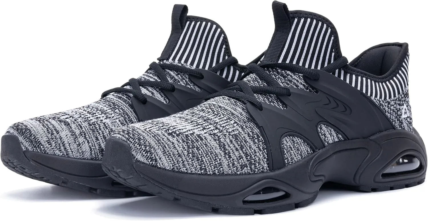 Quseek Men's Slip On Walking Shoes Running Comfortable Air Tennis Breathable Non Slip Athletic Gym Workout Cross Training Sneakers US Size 8-13
