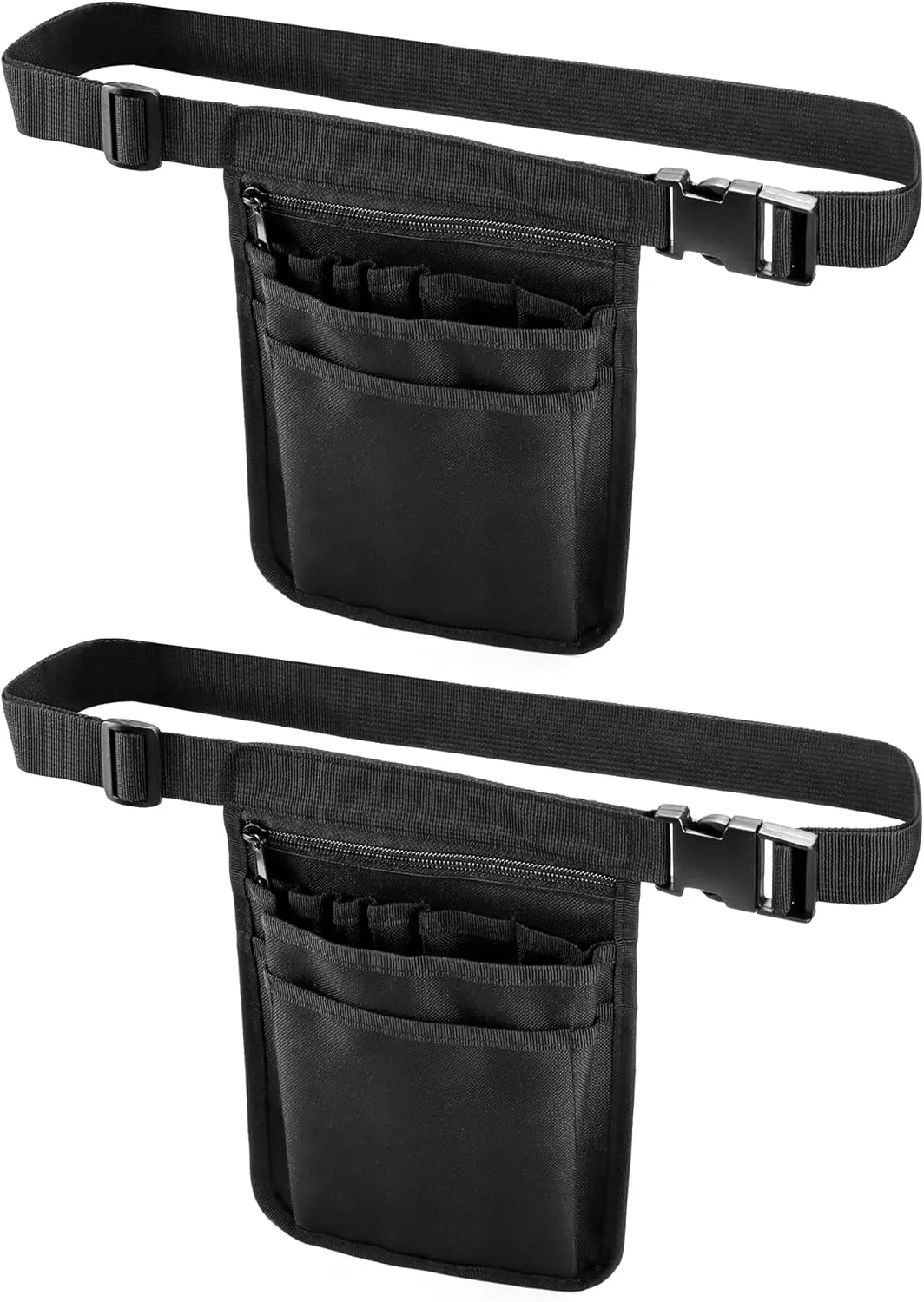 QWORK Medical Organizer Belt, Nurse Storage Bag Waist Bag Pouch for Medical Scissors Care Kit Tool, (Black, 10x7)