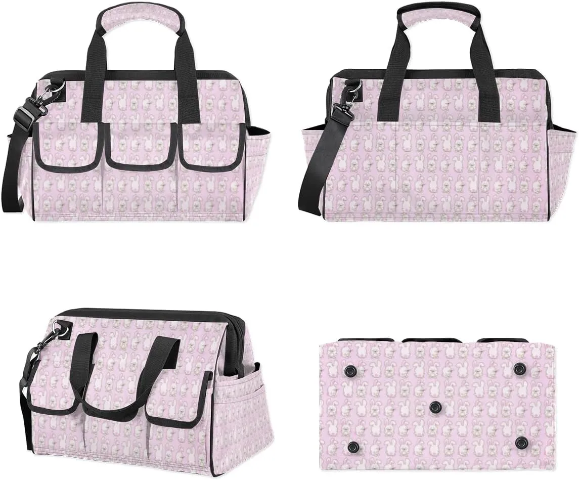 Rabbit Warren Durable Tool Bag for Men with Multiple Pockets - Waterproof Oxford Cloth, Sturdy Zipper, Adjustable Shoulder Strap - Ideal for Woodworking, Maintenance, and Outdoor Activities