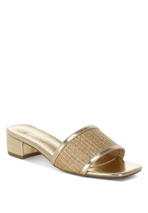 Raffia Slip On Sandals