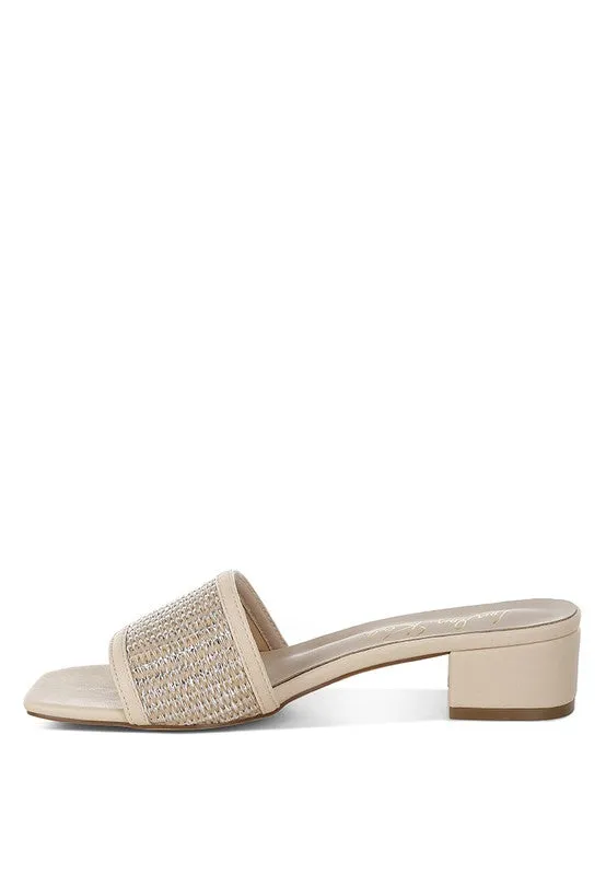 Raffia Slip On Sandals