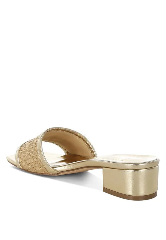 Raffia Slip On Sandals