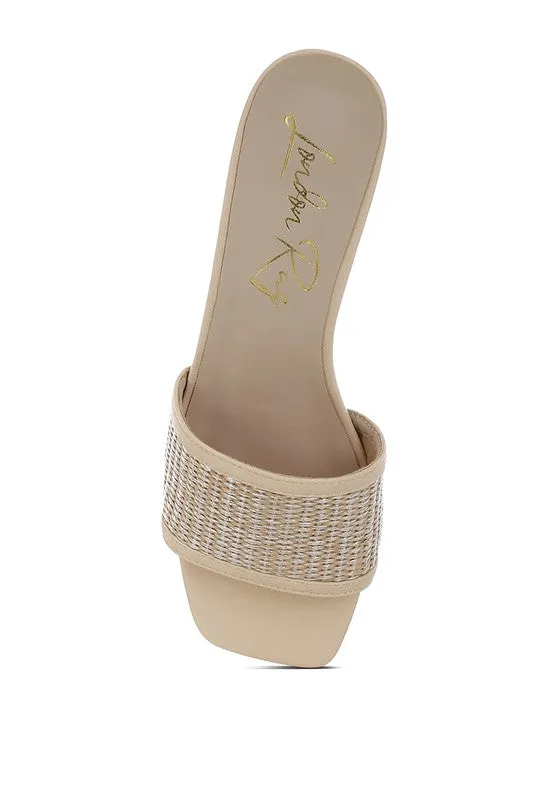 Raffia Slip On Sandals