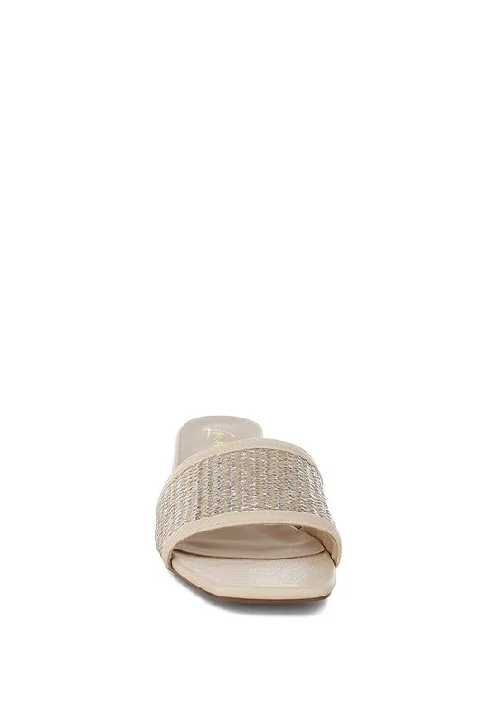 Raffia Slip On Sandals