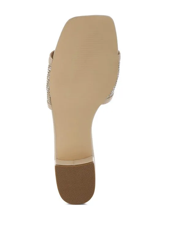 Raffia Slip On Sandals