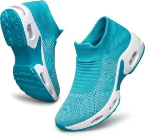 Raoendis Womens Walking Shoes - Sock Sneakers Daily Casual Shoes Slip on Comfortable Nursing Work Shoes