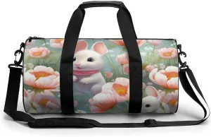 Rats & Flowers Sports Gym Bag Durable Workout Bags Travel Duffel Bags Yoga Exercise Bag for Women Men