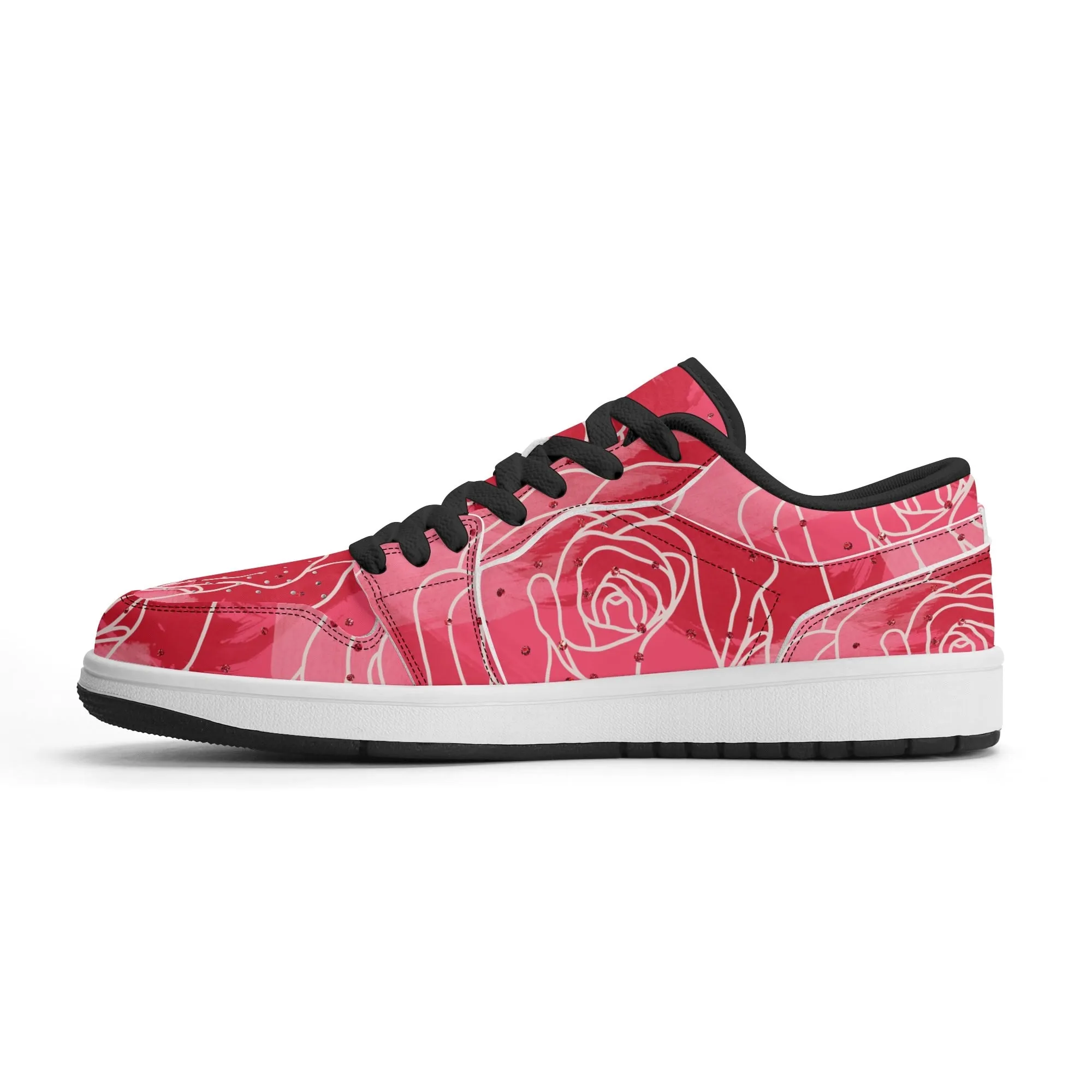 Red Rose Low Top Leder Sneaker für Damen